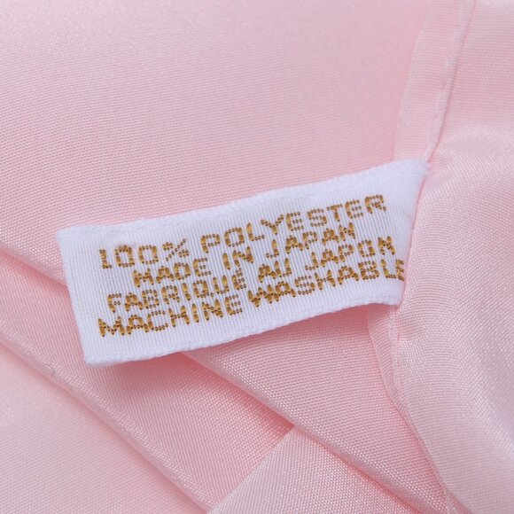 Vintage Monique Martin Sheer Pink Silky Poly  Scarf  Fringe Trim Japan 80s - Picture 5 of 8